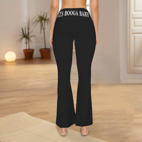 Women's High Waist Crossover Tummy Control Flare Leggings