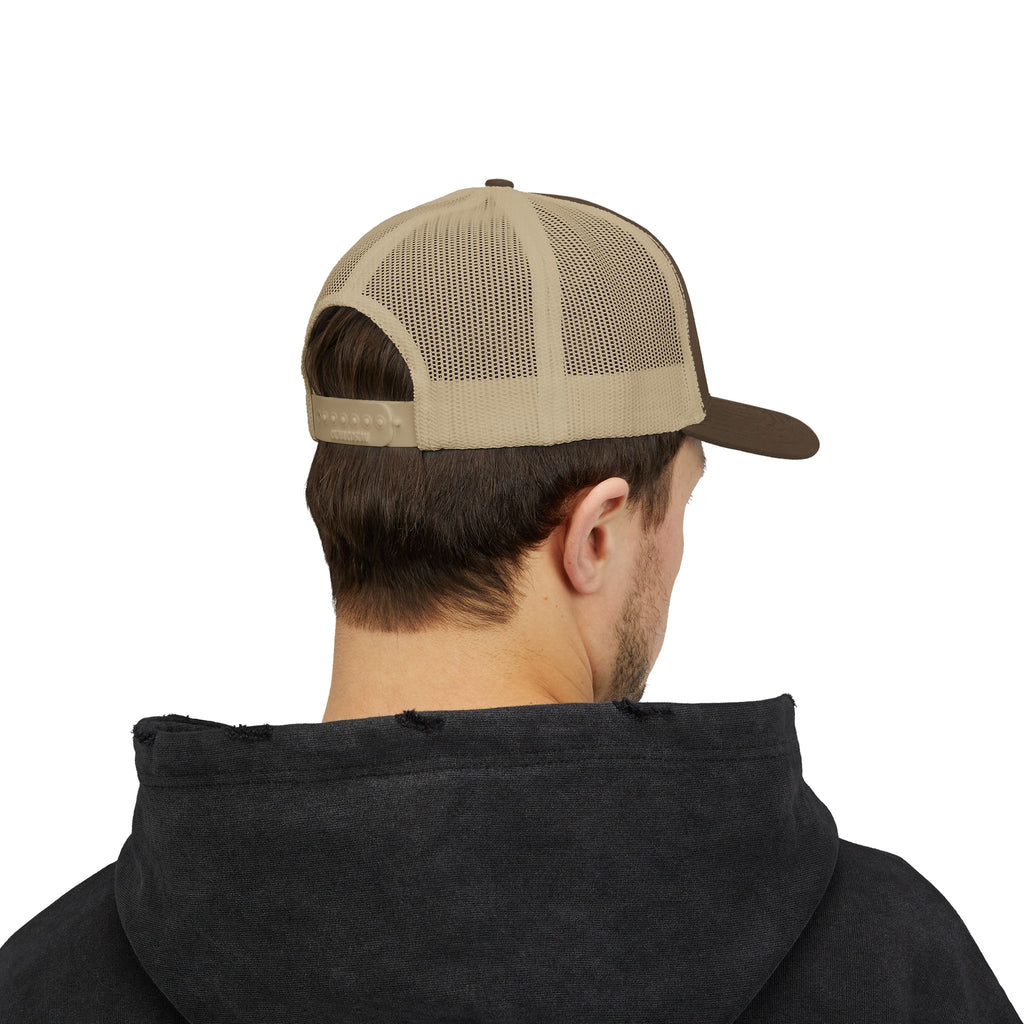 Trucker Hat – Vintage Embroidered Bear with Yellow Cap Snapback Customizable