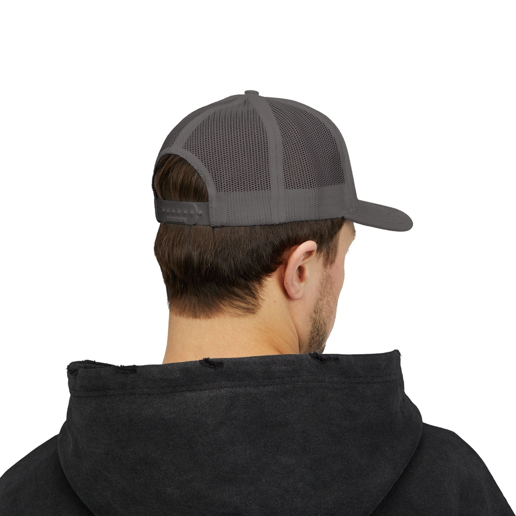 Trucker Hat – Vintage Embroidered Bear with Yellow Cap Snapback Customizable
