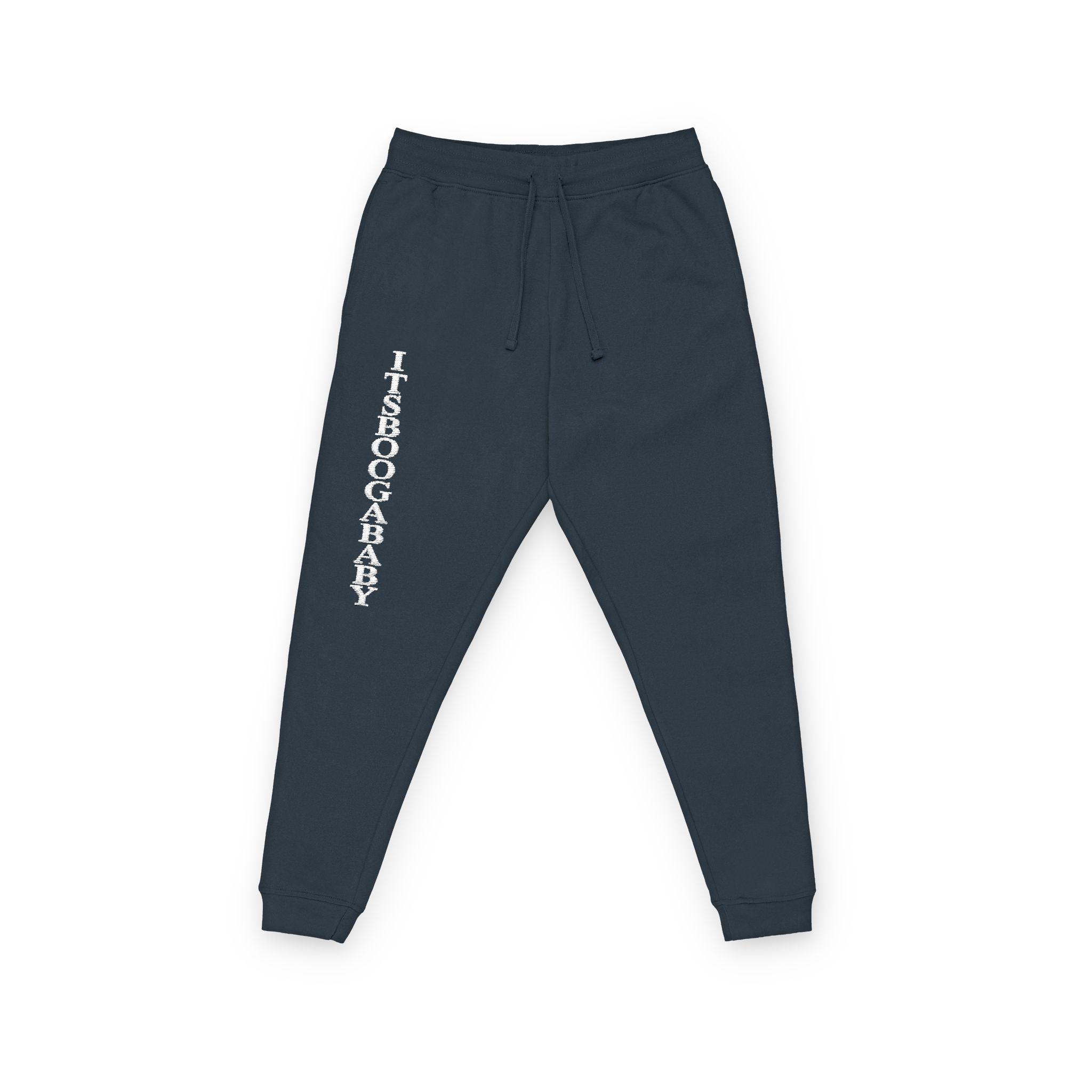 Embroidered 'It's Booga Baby' Joggers – Casual Fleece Lounge Pants Customizable