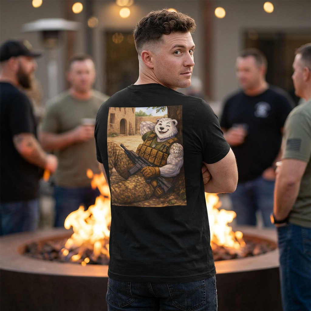 Military Tee — Relaxed Tactical Bear Back Print