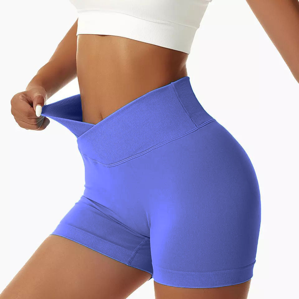 Women's Cross-Waist Fitness Shorts