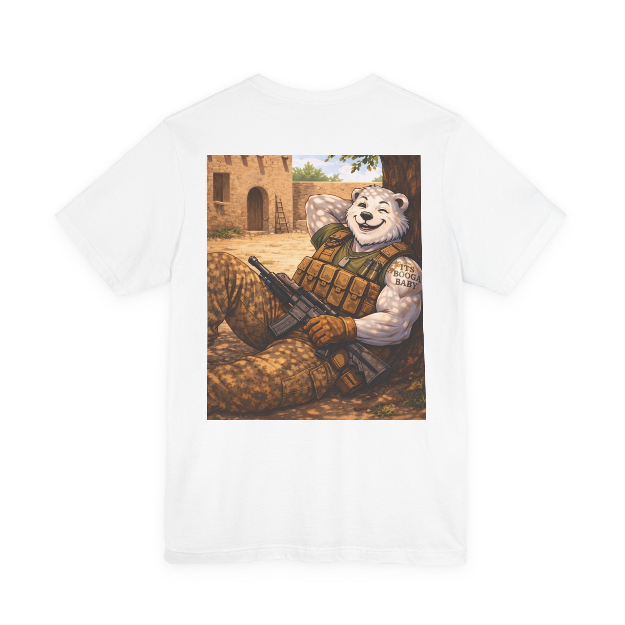 Military Tee — Relaxed Tactical Bear Back Print