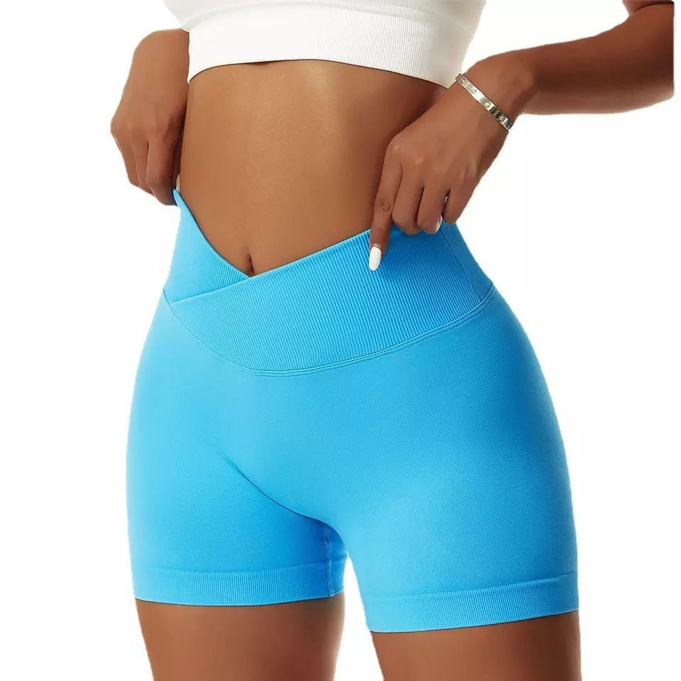 Women's Cross-Waist Fitness Shorts