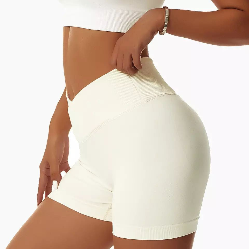 Women's Cross-Waist Fitness Shorts