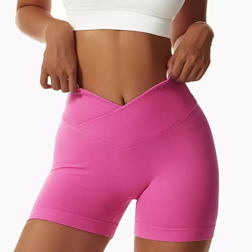 Women's Cross-Waist Fitness Shorts