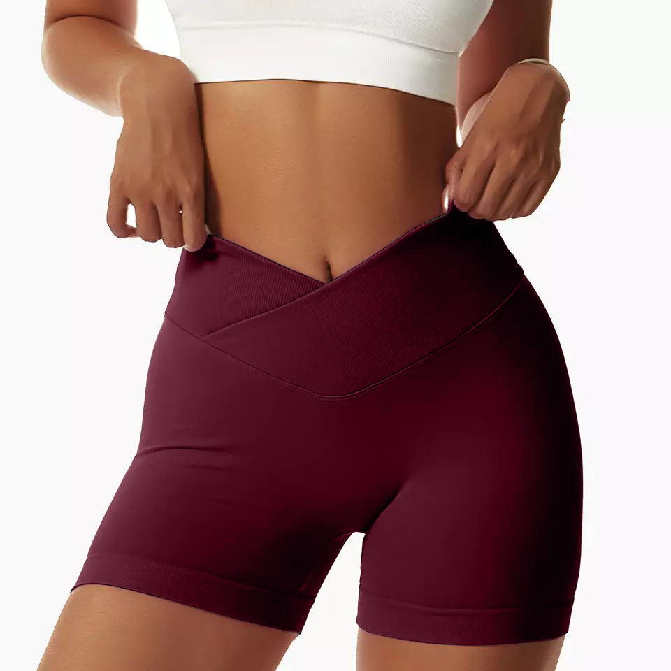 Women's Cross-Waist Fitness Shorts