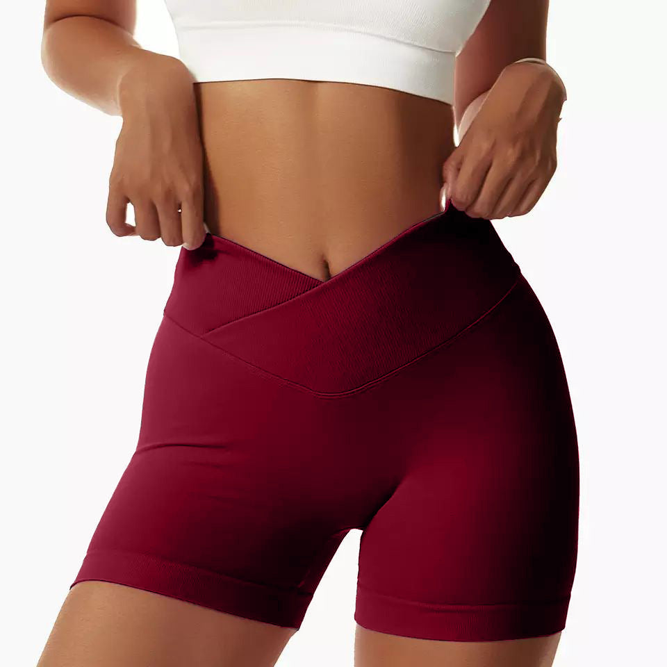 Women's Cross-Waist Fitness Shorts