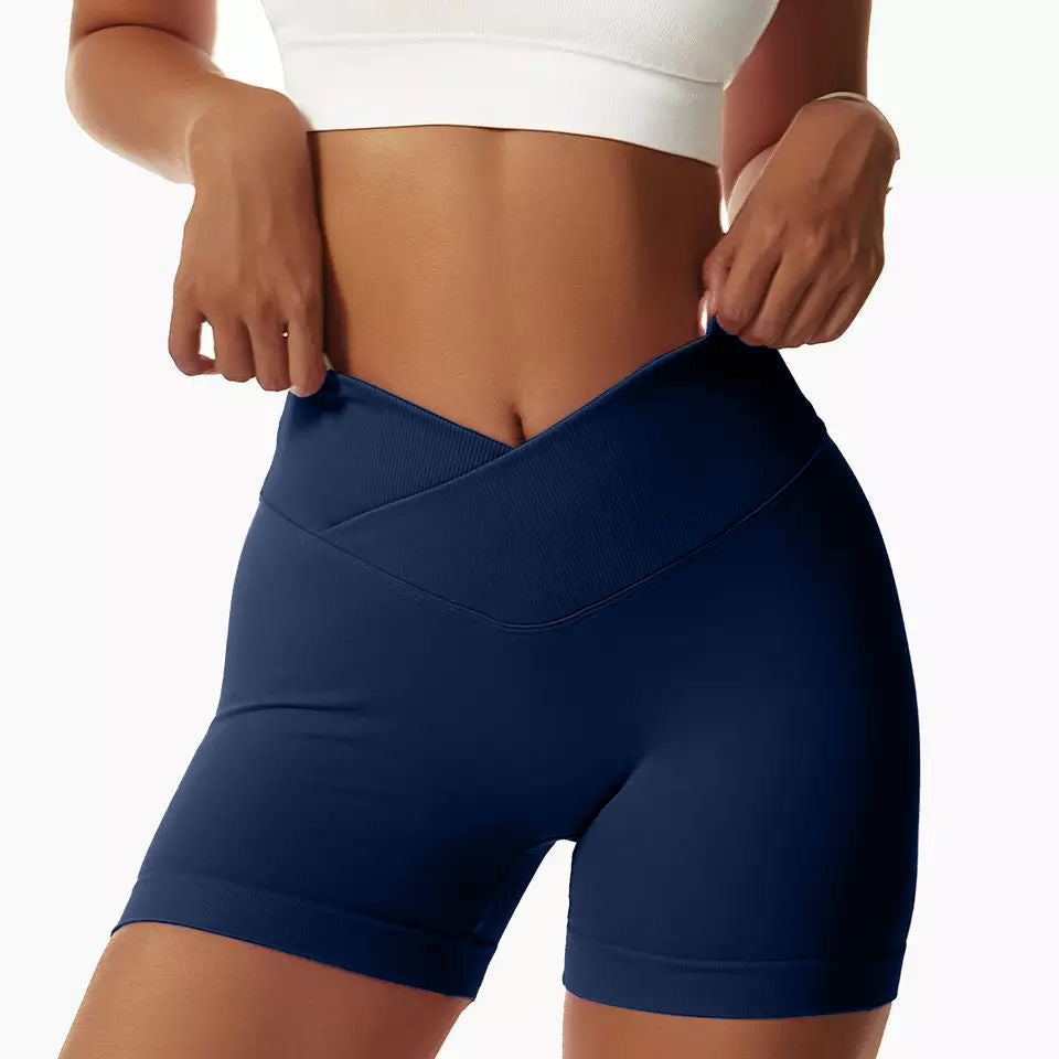 Women's Cross-Waist Fitness Shorts