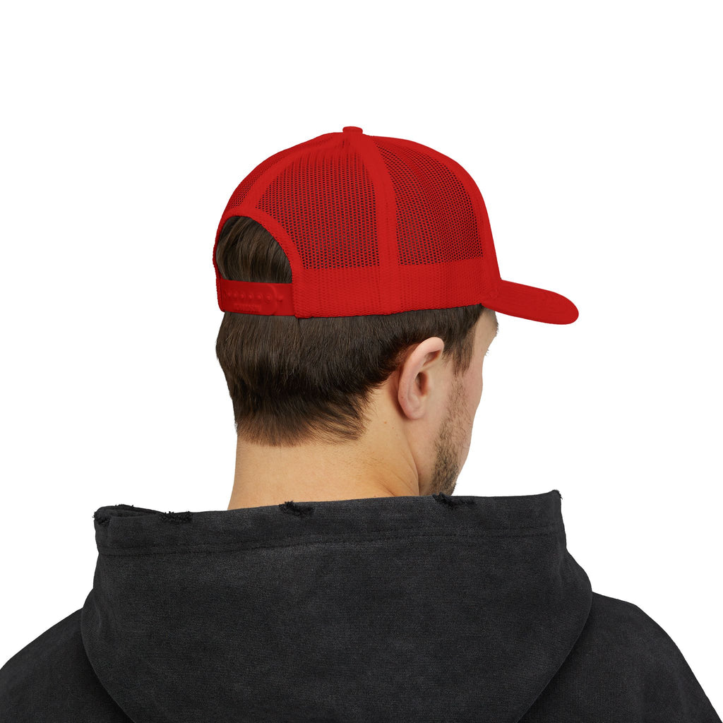 Trucker Hat – Vintage Embroidered Bear with Yellow Cap Snapback Customizable
