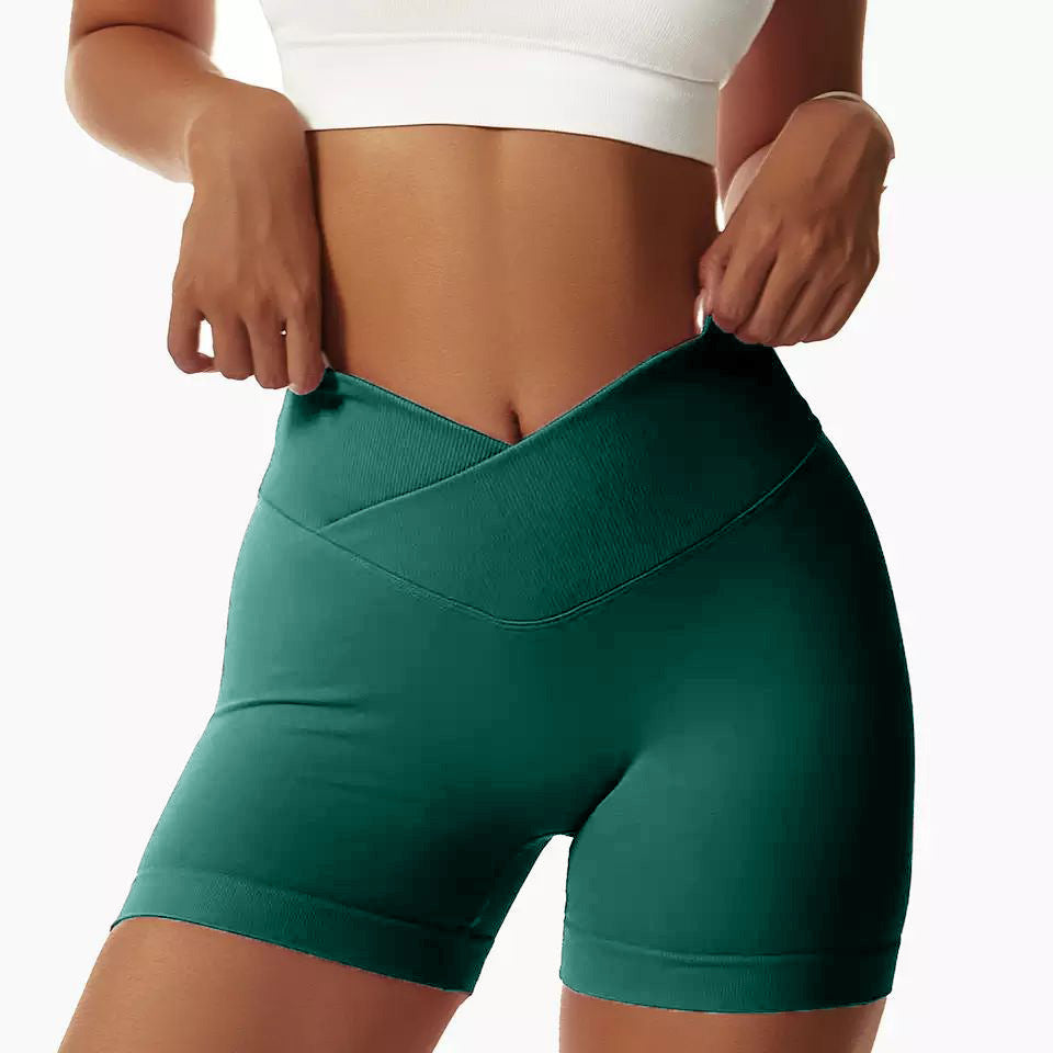 Women's Cross-Waist Fitness Shorts