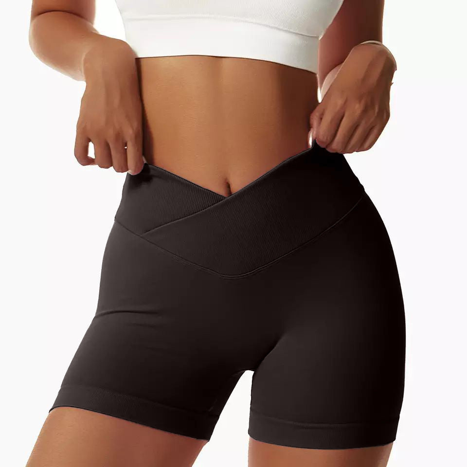 Women's Cross-Waist Fitness Shorts