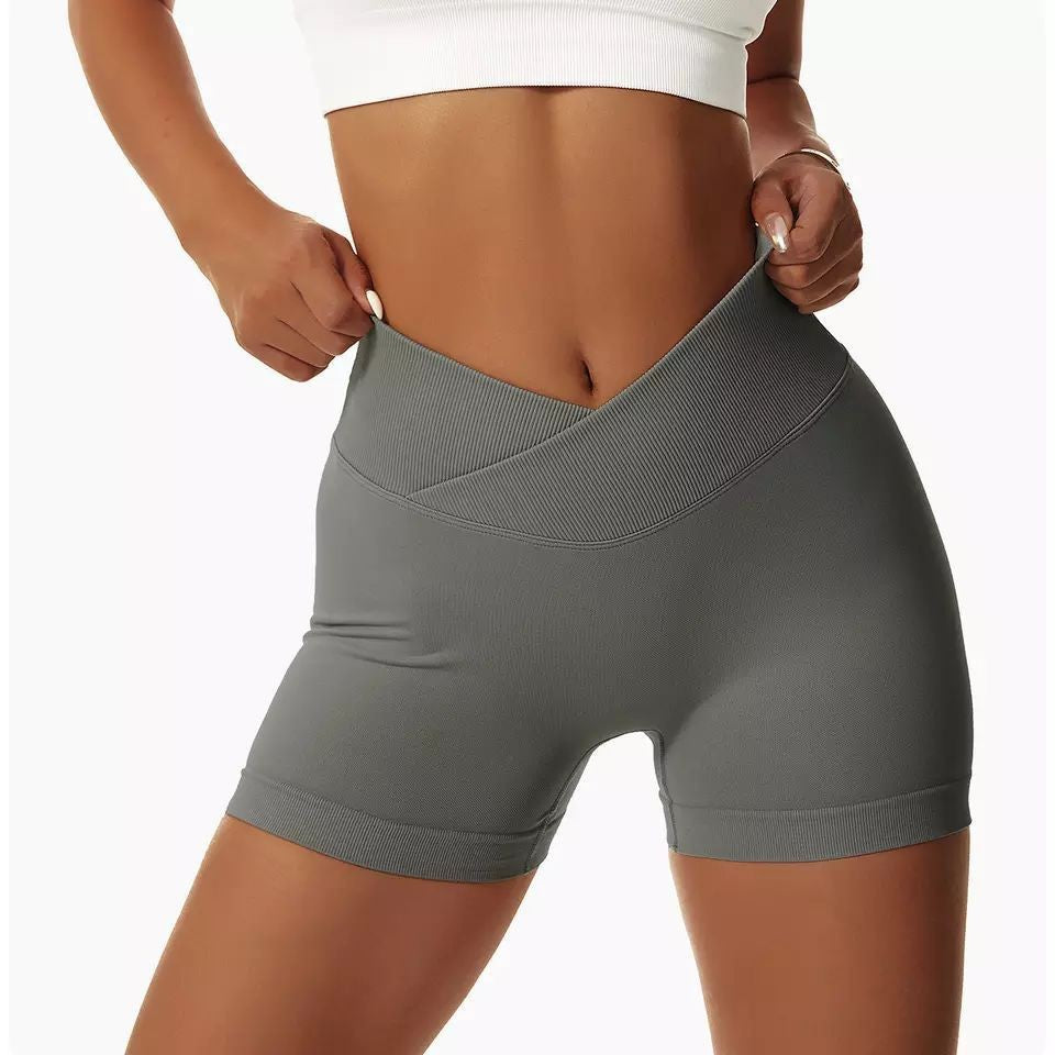 Women's Cross-Waist Fitness Shorts