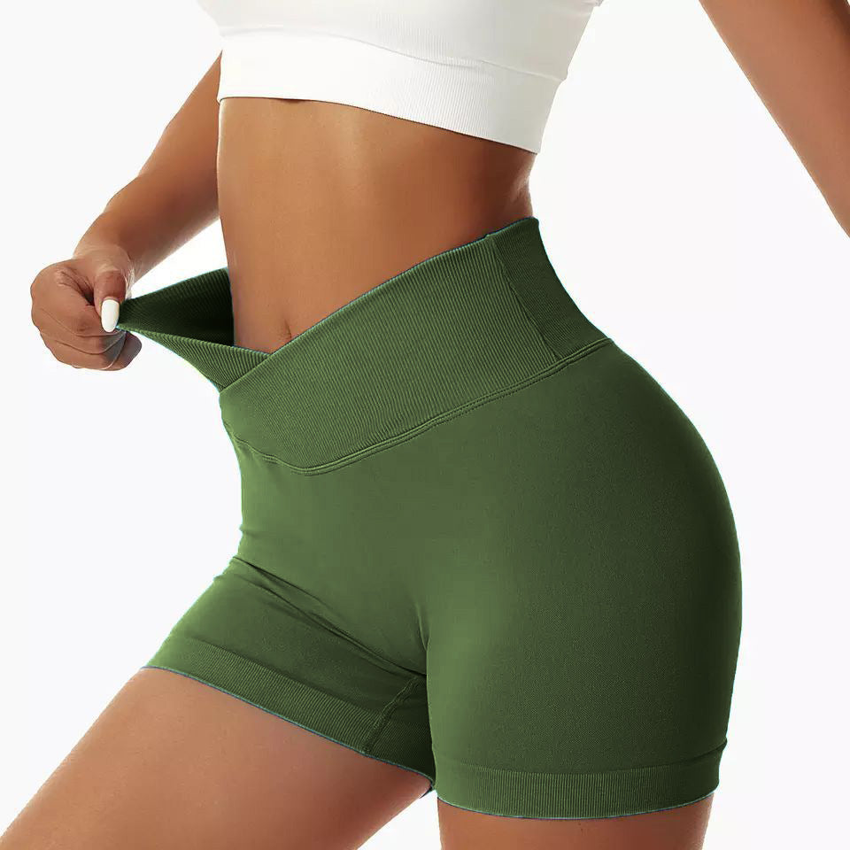 Women's Cross-Waist Fitness Shorts