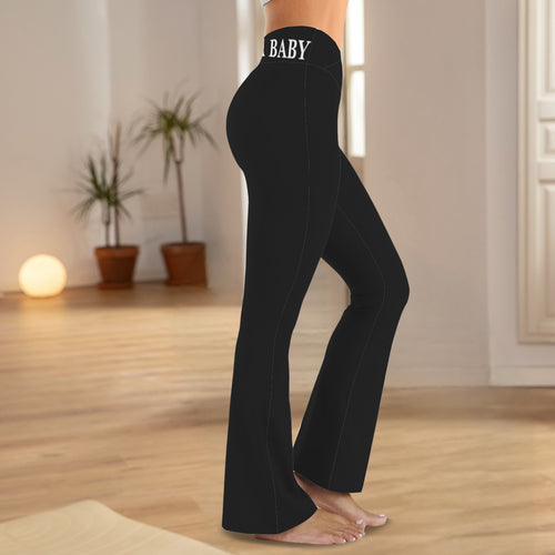 Women's High Waist Crossover Tummy Control Flare Leggings
