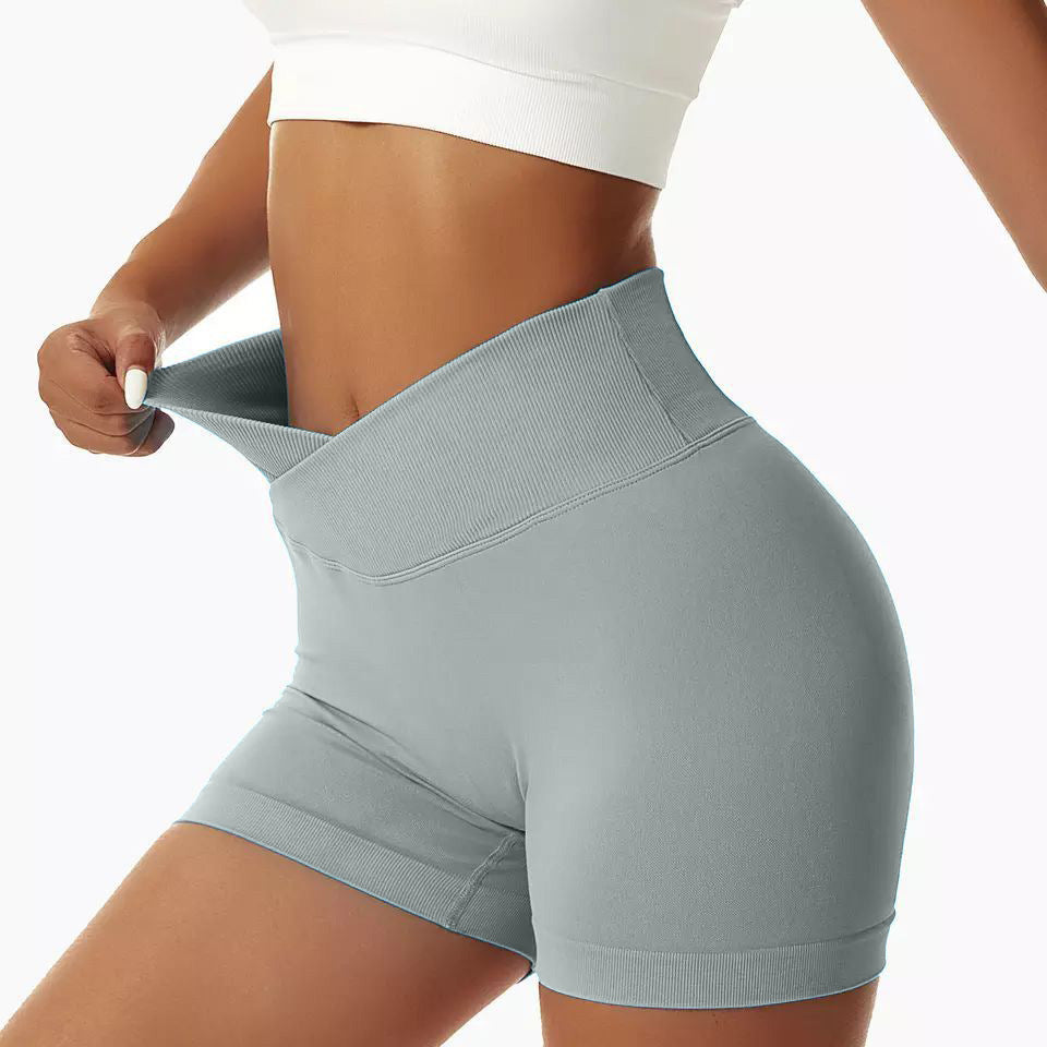 Women's Cross-Waist Fitness Shorts