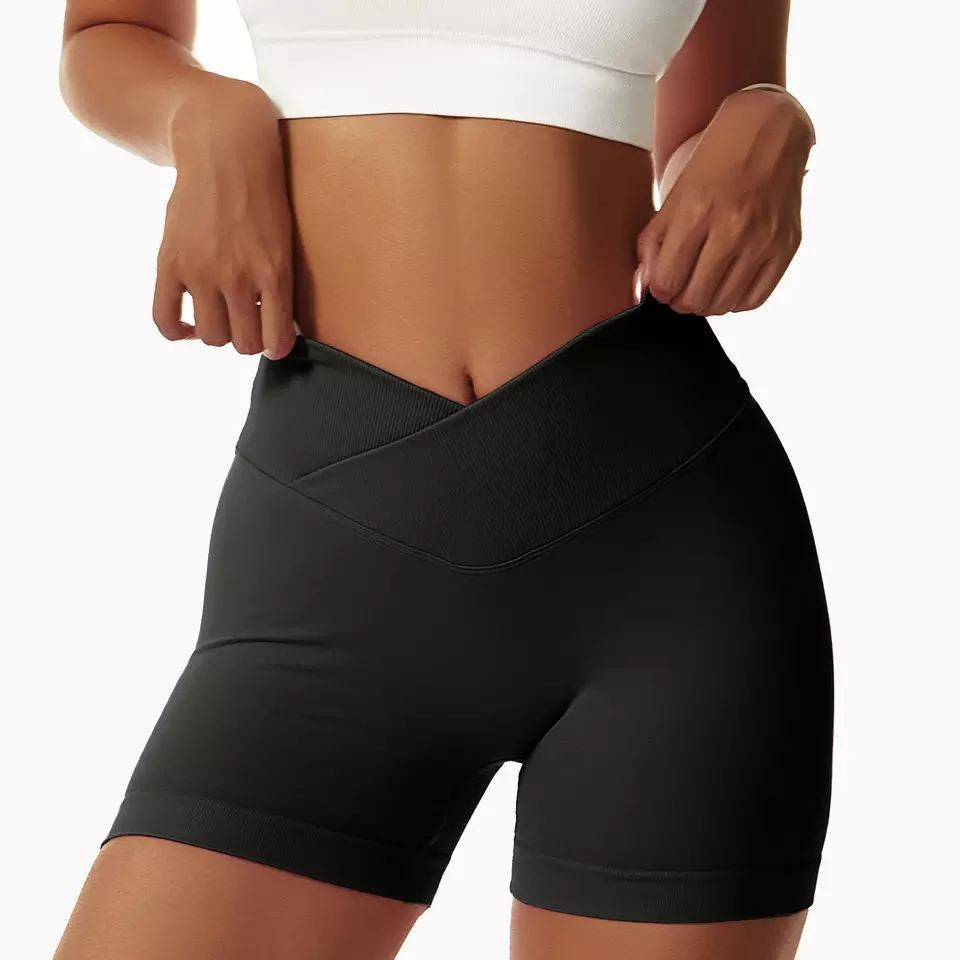 Women's Cross-Waist Fitness Shorts
